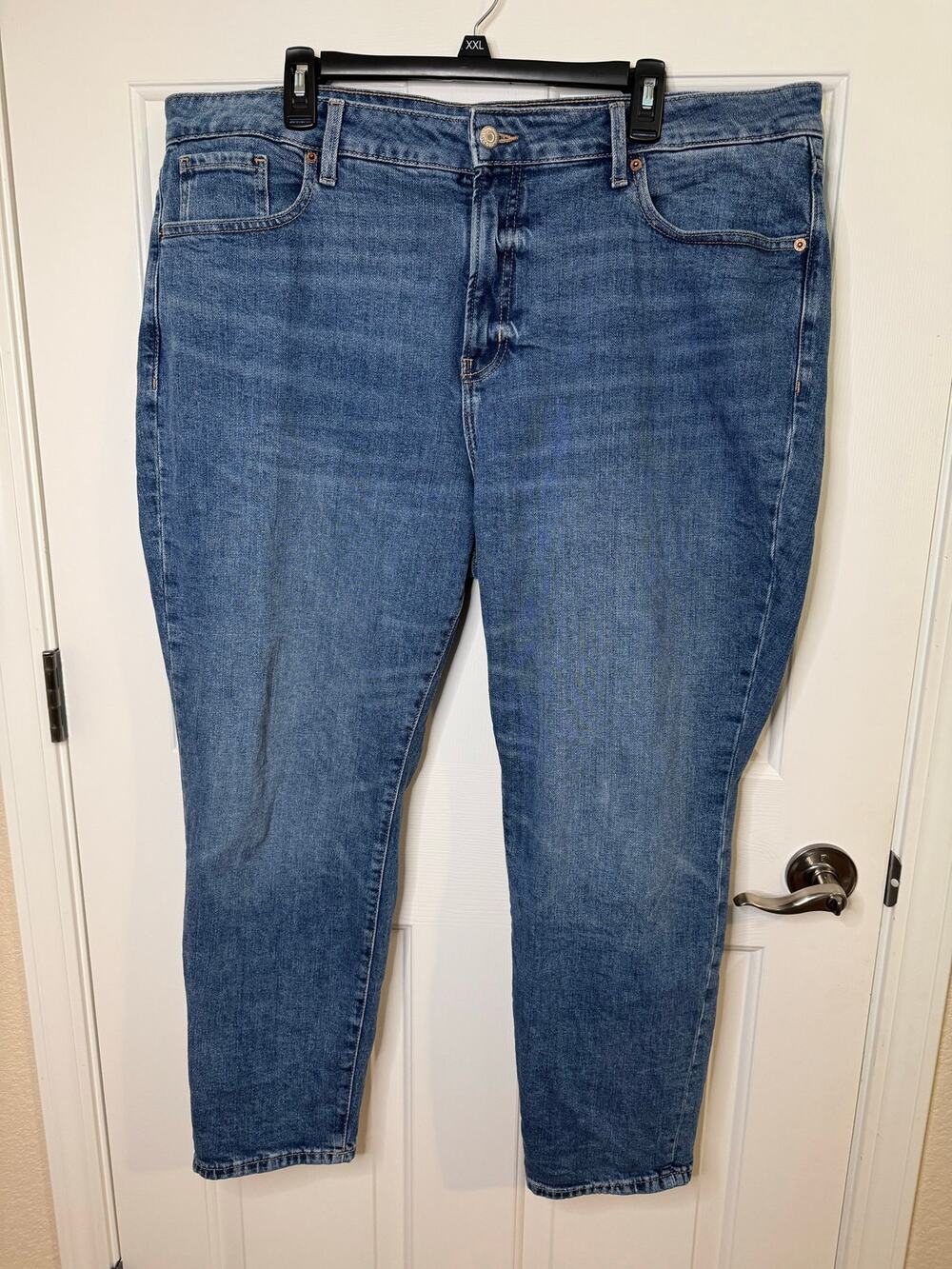 Old Navy High Rise O.G. Straight Secret Slim Pockets Medium Wash Ankle Size 18